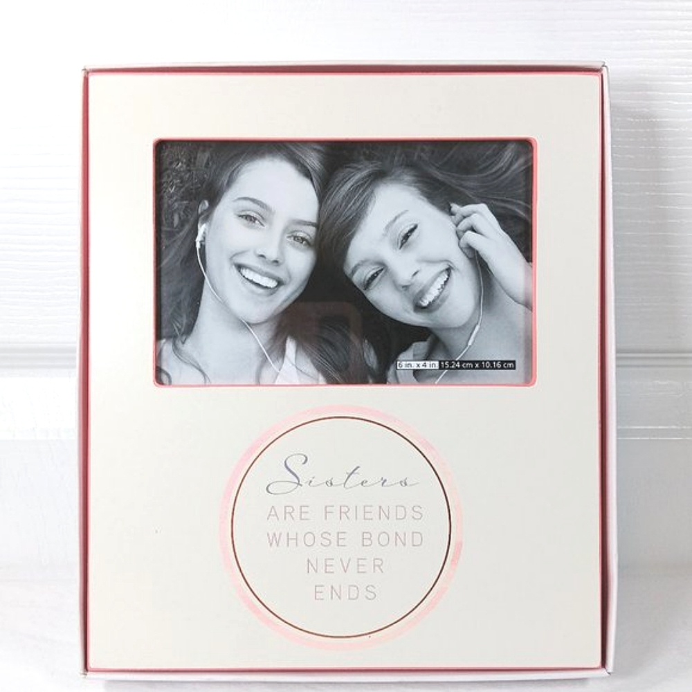 NWT Sisters Photo Frame Picture Wall Decor Cream Pink Gift